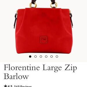 Florentine Large Zip Barlow Tote in Red